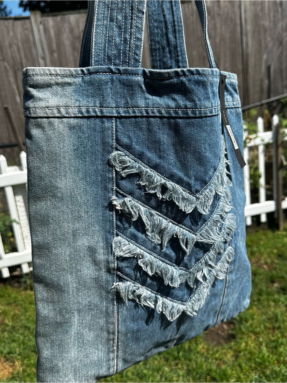 Y2K Styled Marc Jacob’s Denim Distressed Frayed Tote Bag New with Tags
